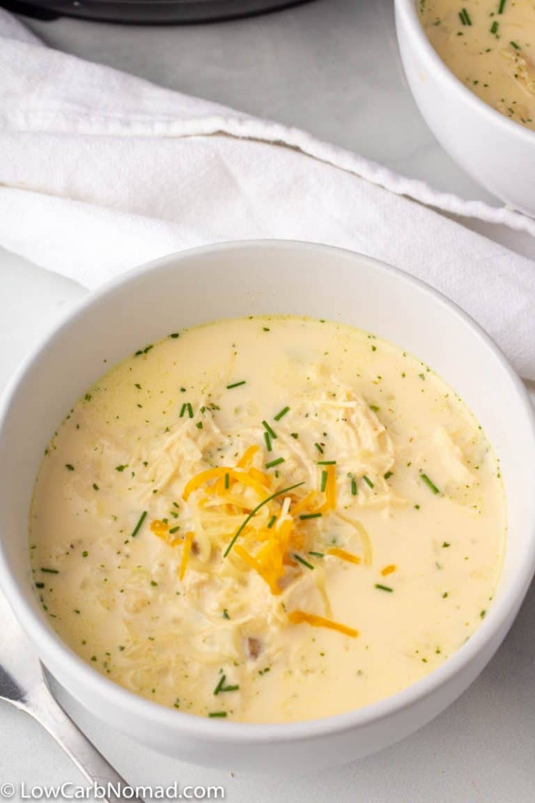 Chicken and Cauliflower Rice Soup • Low Carb Nomad