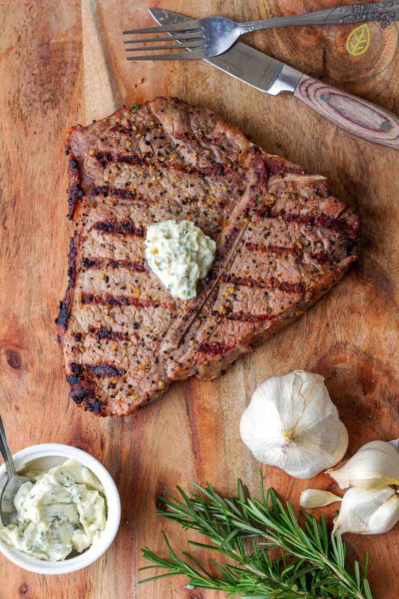 Grilled Steak with Rosemary Garlic Butter • Low Carb Nomad