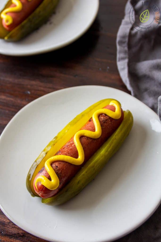 Hot Dogs with Pickle Keto Hot Dog Bun • Low Carb Nomad