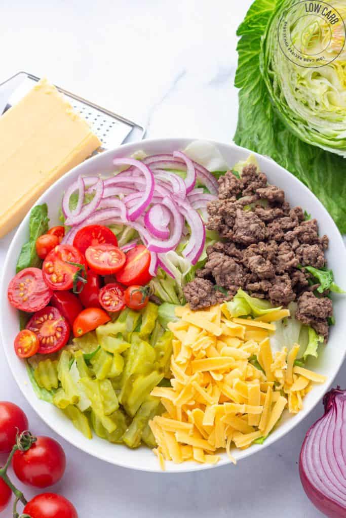 Big Mac Salad - Cheeseburger Salad Recipe • Low Carb Nomad