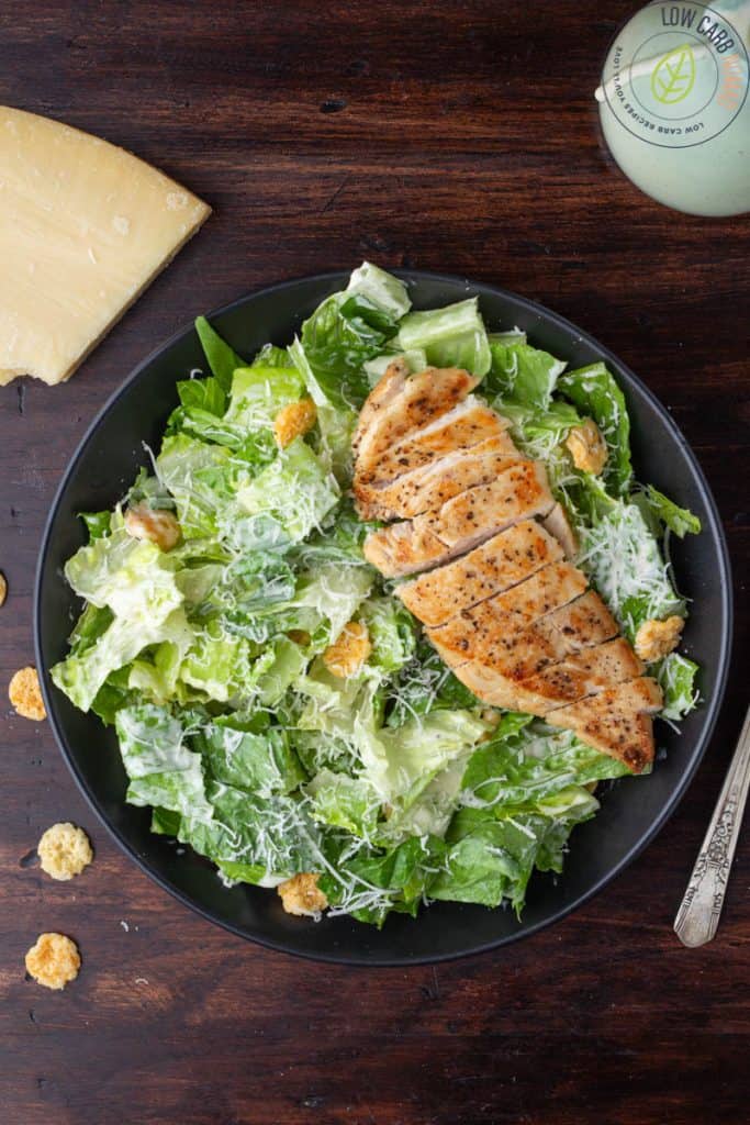 Low Carb Caesar Salad with Chicken • Low Carb Nomad