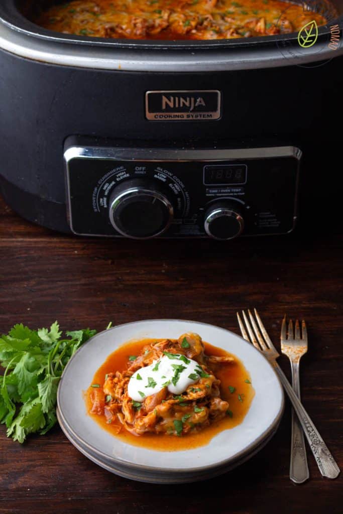 Low Carb Slow Cooker Chicken Enchilada Casserole • Low Carb Nomad