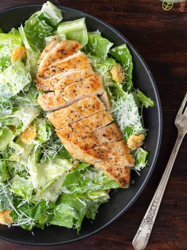 Low Carb Caesar Salad with Chicken • Low Carb Nomad