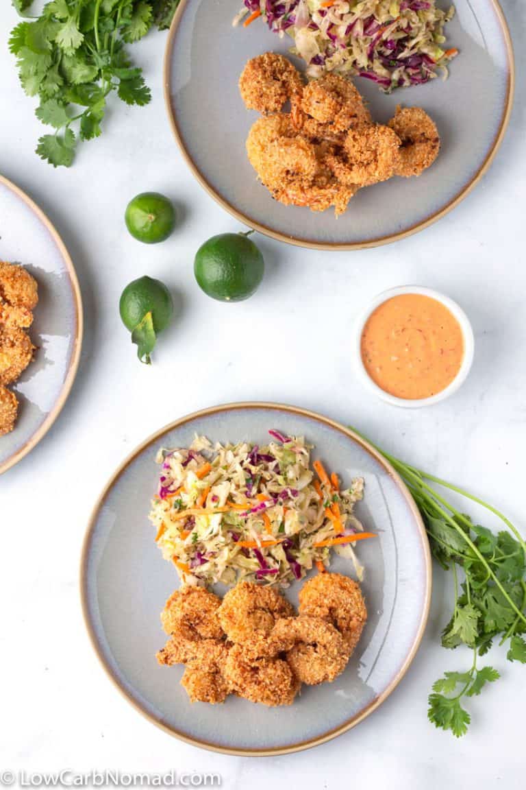 Keto Bang Bang Shrimp with Asian Slaw • Low Carb Nomad