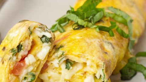 Tomato Basil Rolled Omelet