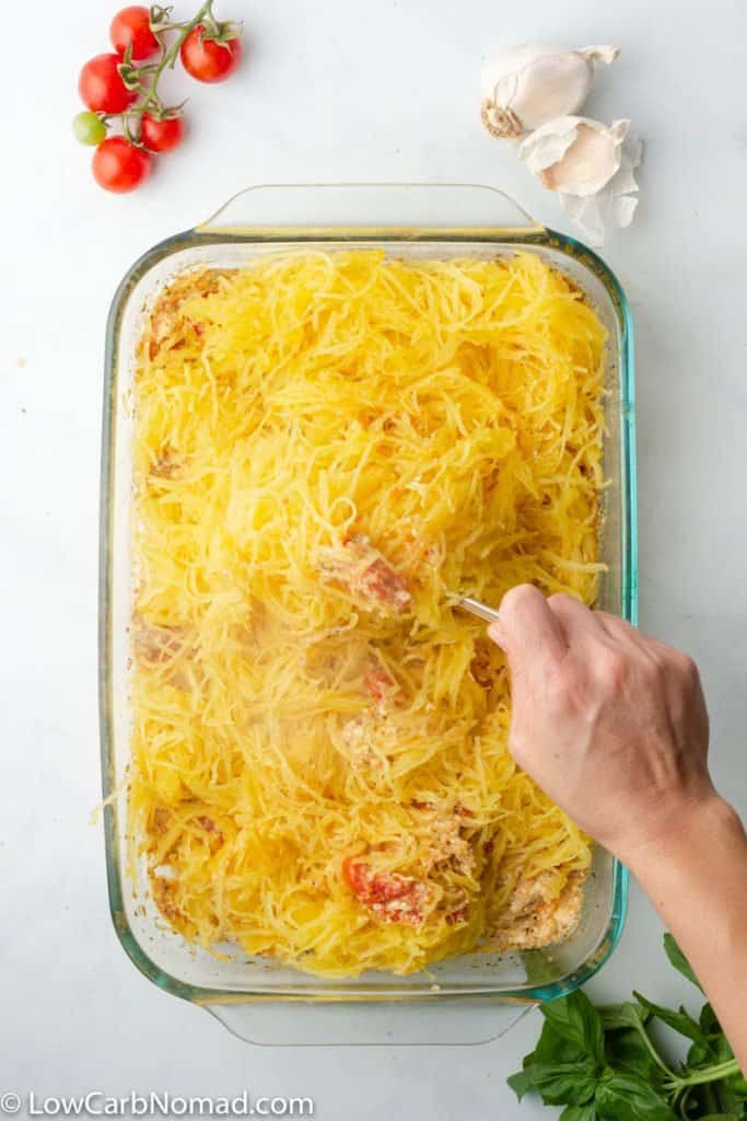 Baked Feta And Tomato Spaghetti Squash • Low Carb Nomad