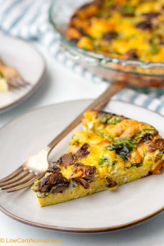 Crustless Spinach and Mushroom Quiche • Low Carb Nomad