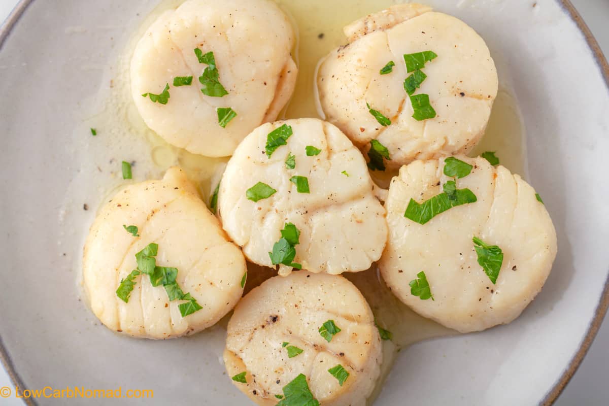 Air Fried Lemon Garlic Scallops • Low Carb Nomad 2367