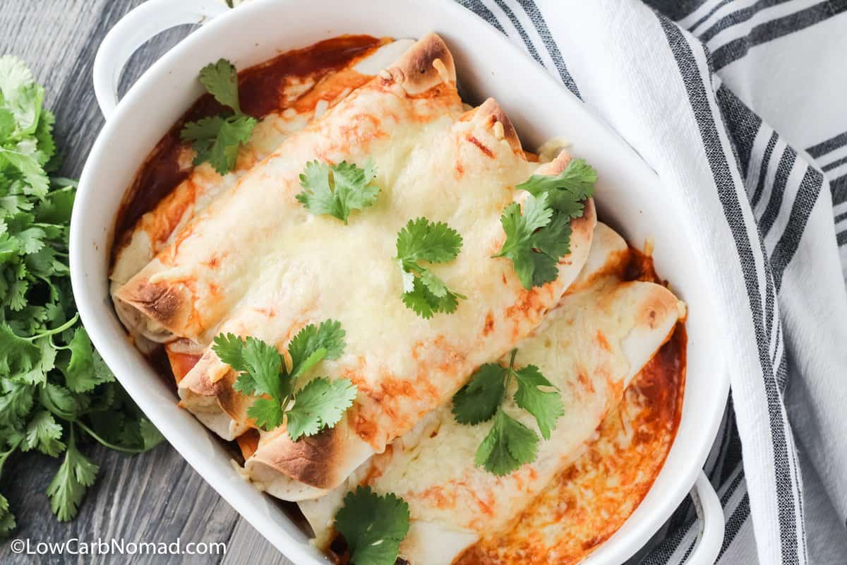 Low Carb Slow Cooker Chicken Enchilada Casserole • Low Carb Nomad