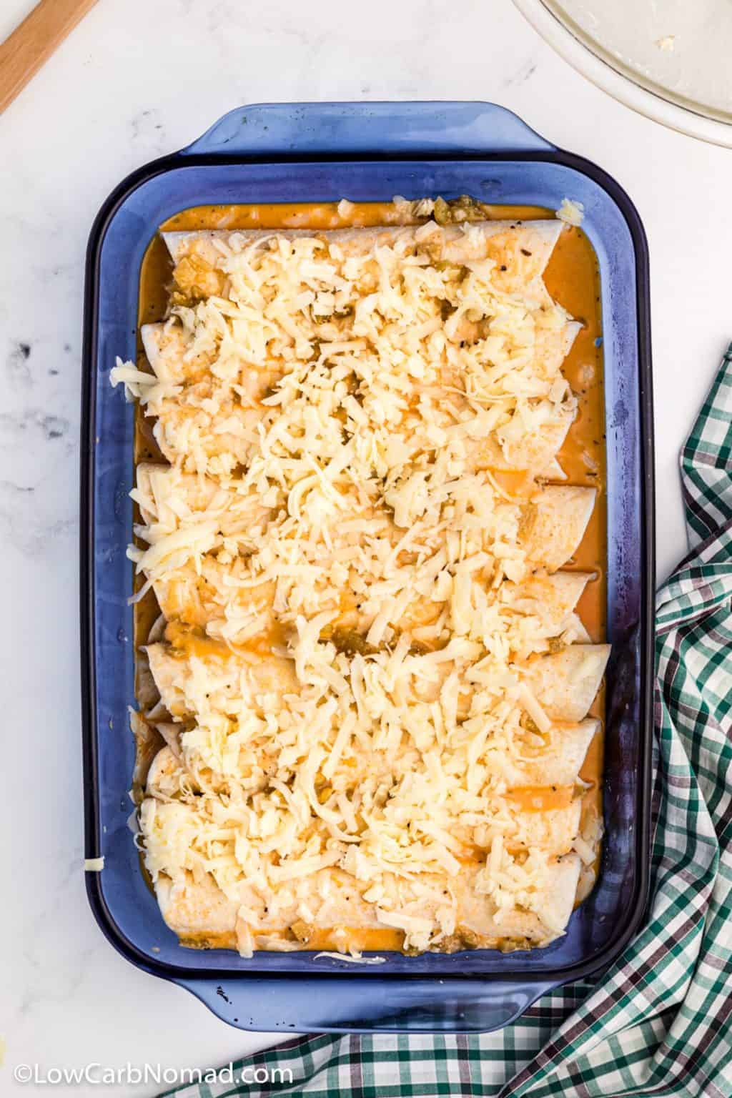 Low Carb Keto White Chicken Enchiladas • Low Carb Nomad