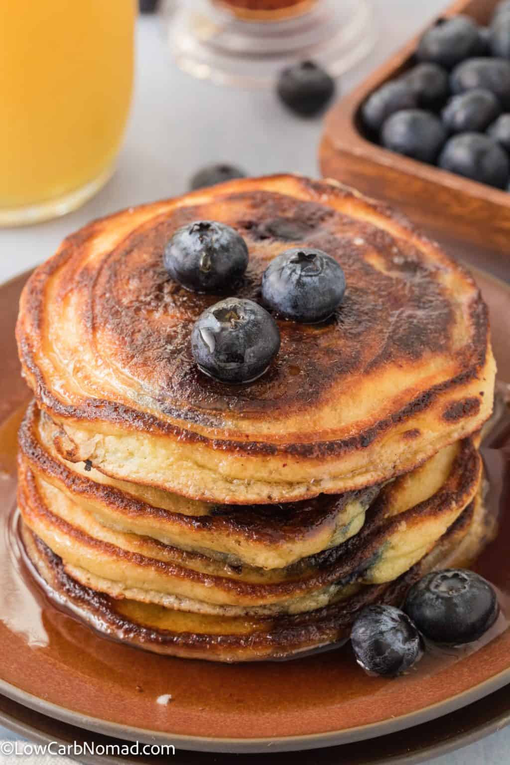 Fluffy Keto Blueberry Pancakes Recipe • Low Carb Nomad